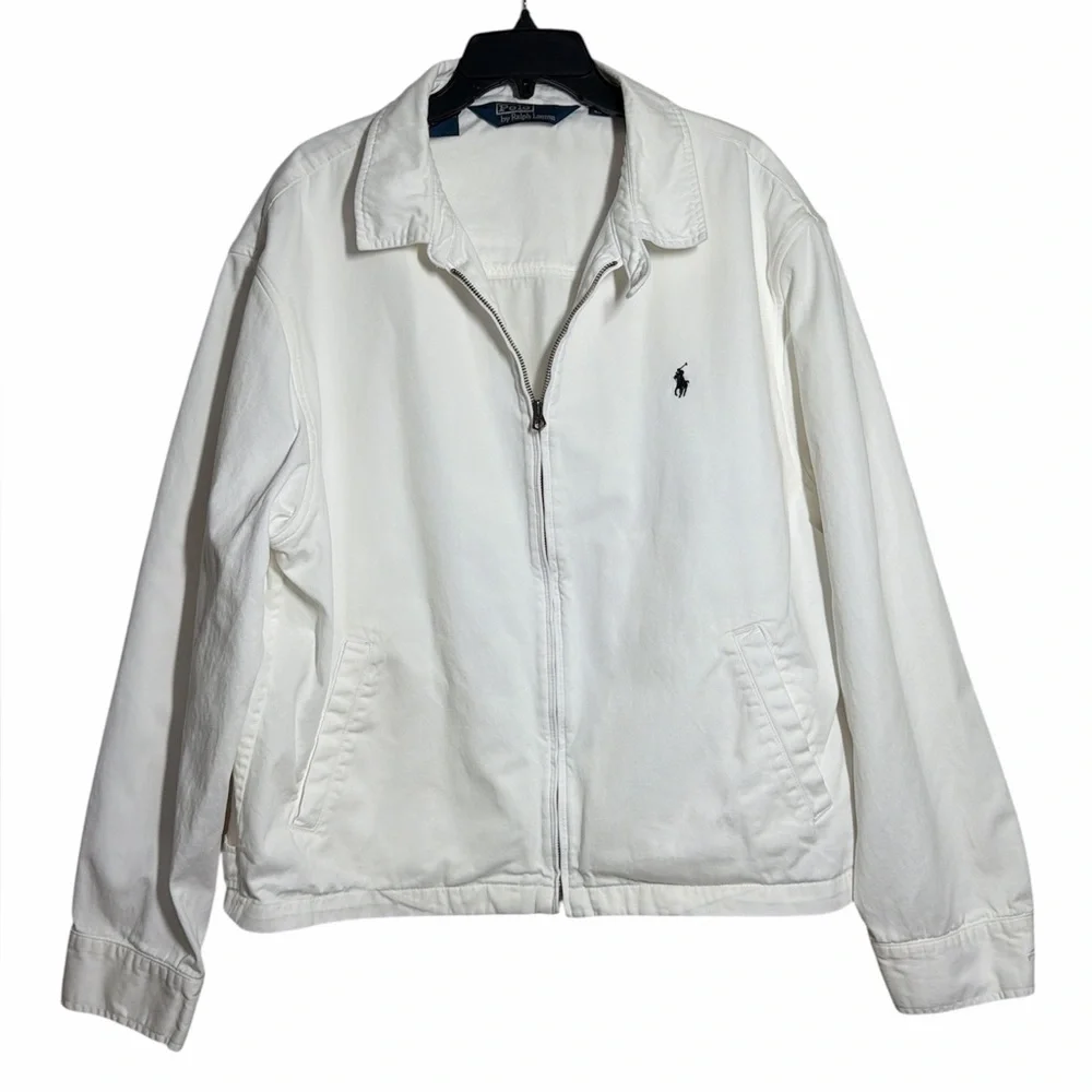 Polo Ralph Lauren Men’s‎ White Zip Cotton Bomber Jacket XXL